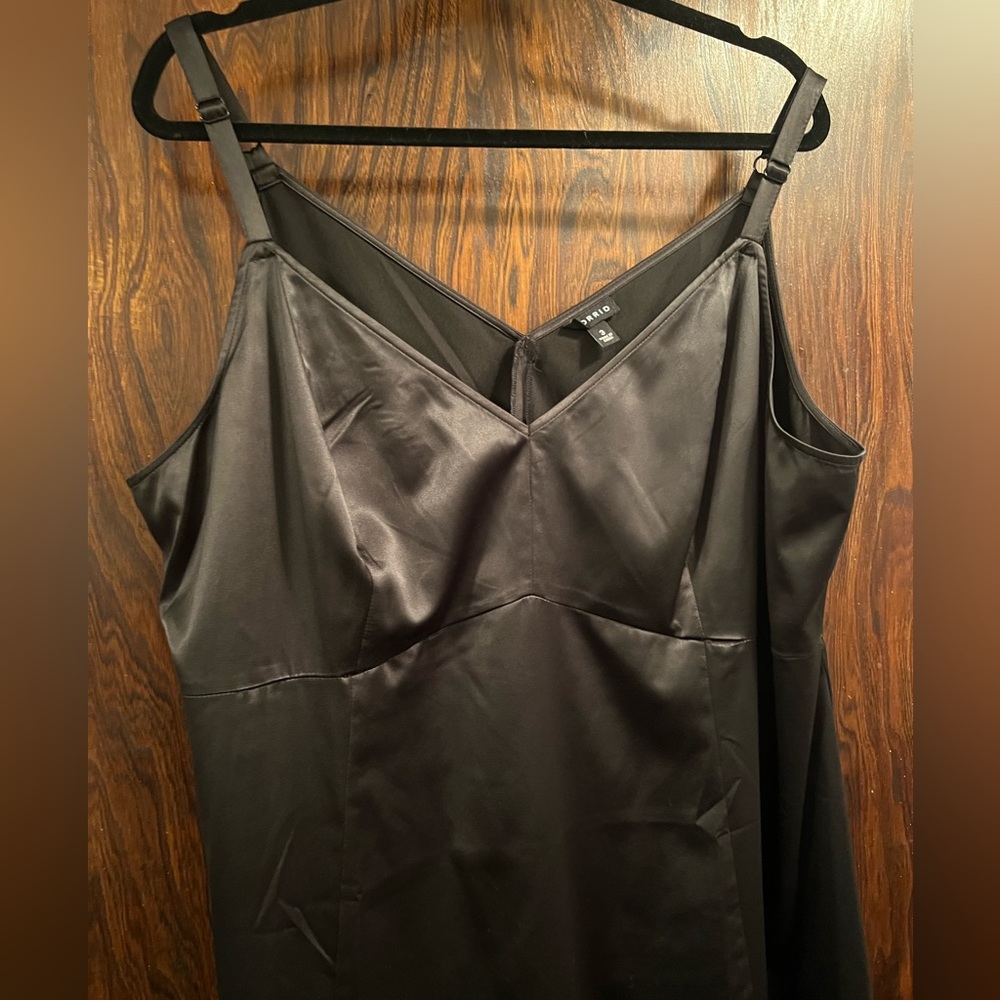 Torrid satin slip dress (Black)